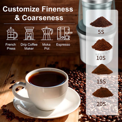 Molinillo Eléctrico De Café Y Especias Capacidad 75 G Cuchillas Acero Inoxidable