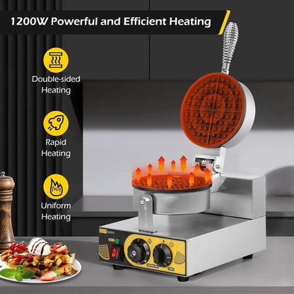 Máquina De Gofres Comercial Eléctrica Dyna Living Antiadherente 110V 1200W