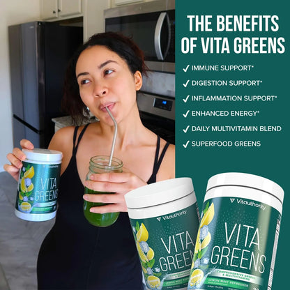 Polvo De Superalimento Verde Vita Greens Apoyo Inmunológico Y Digestivo Energía Natural