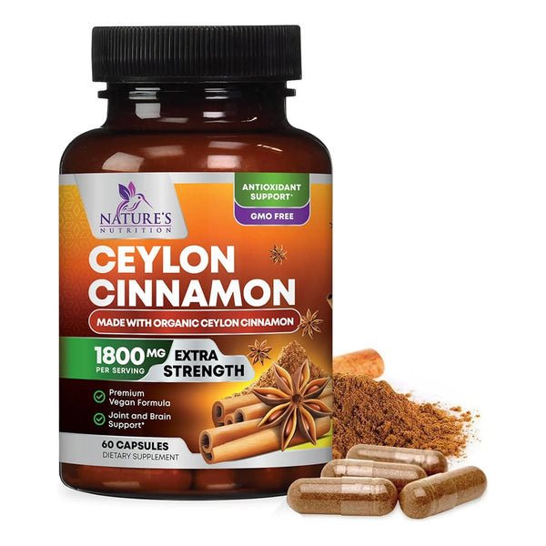 Capsulas De Canela Organica Ceylon 1800 Mg 60 Unidades Pura Y Potente