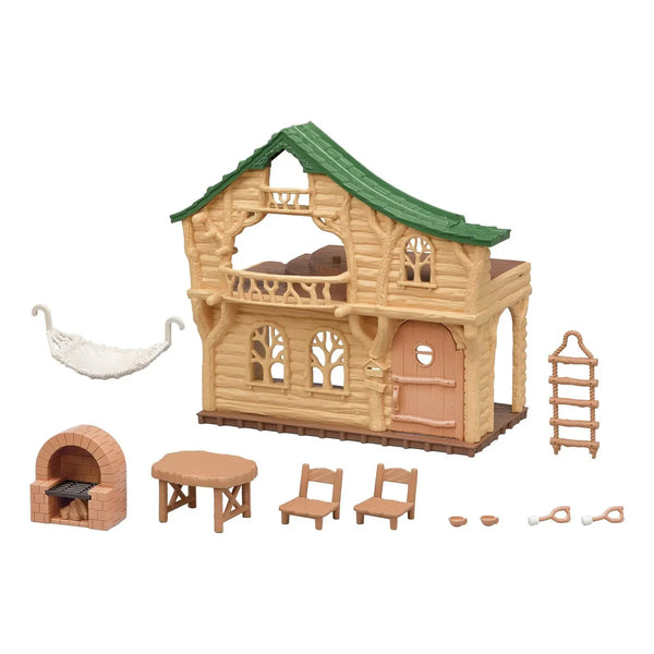 Casa De Muñecas Lakeside Lodge Con Muebles Y Figuras Rosa Juguete Creativo