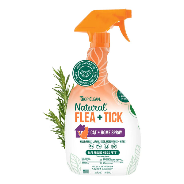 Spray Tratamiento Pulgas Garrapatas Gatos Hogar 946ml Protección Natural