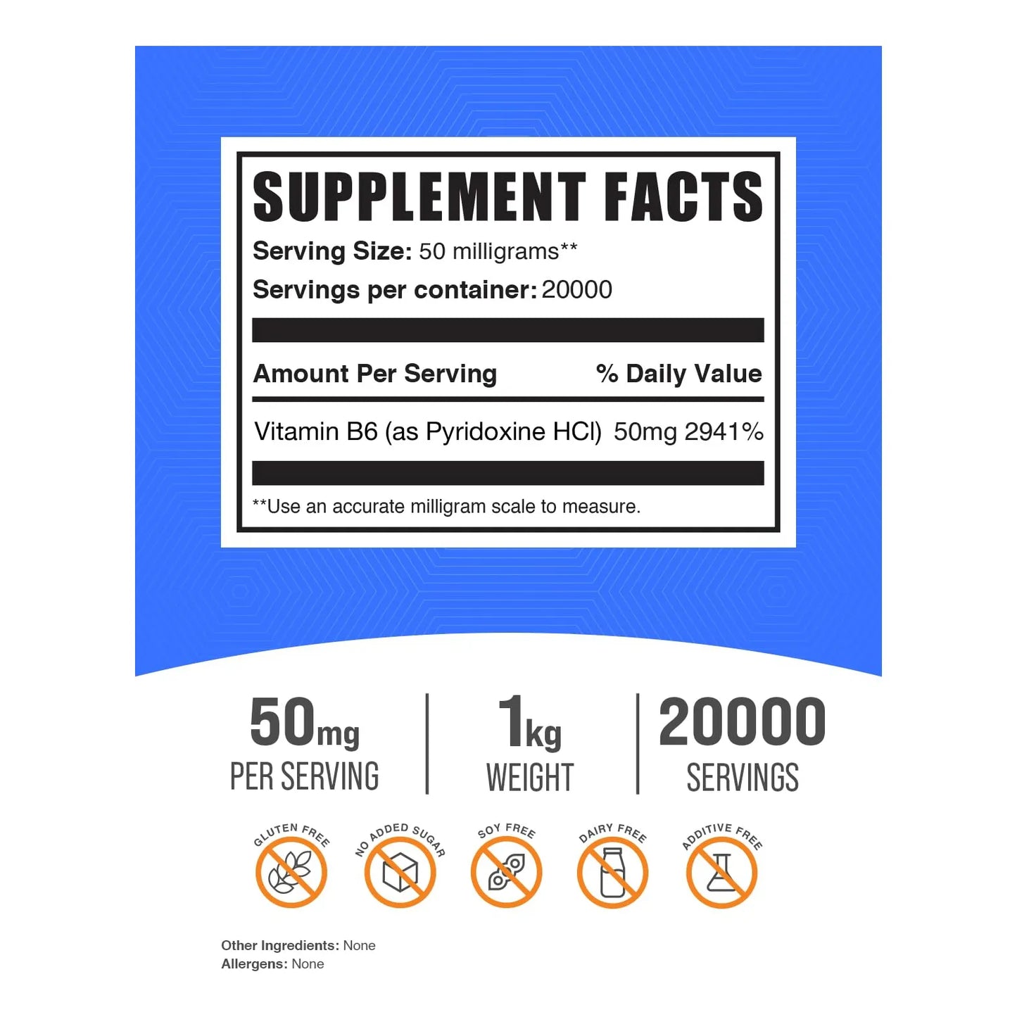 Vitamina B6 En Polvo 50 Mg Piridoxina Hcl Apoyo Inmunológico Y Energía