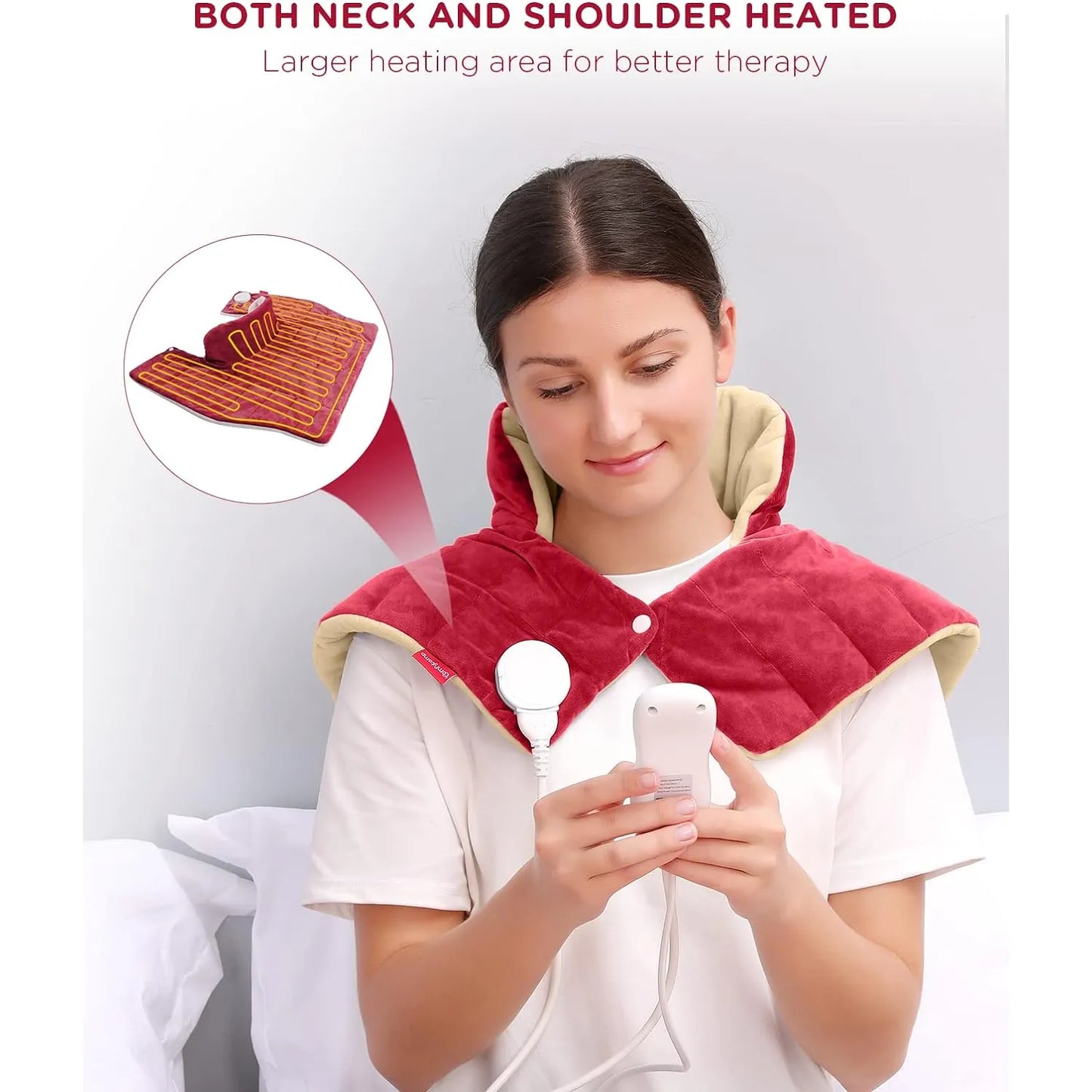 Almohadilla Termica Con Peso Alivio Dolor Cuello Hombros Comfytemp 9 Niveles Calor