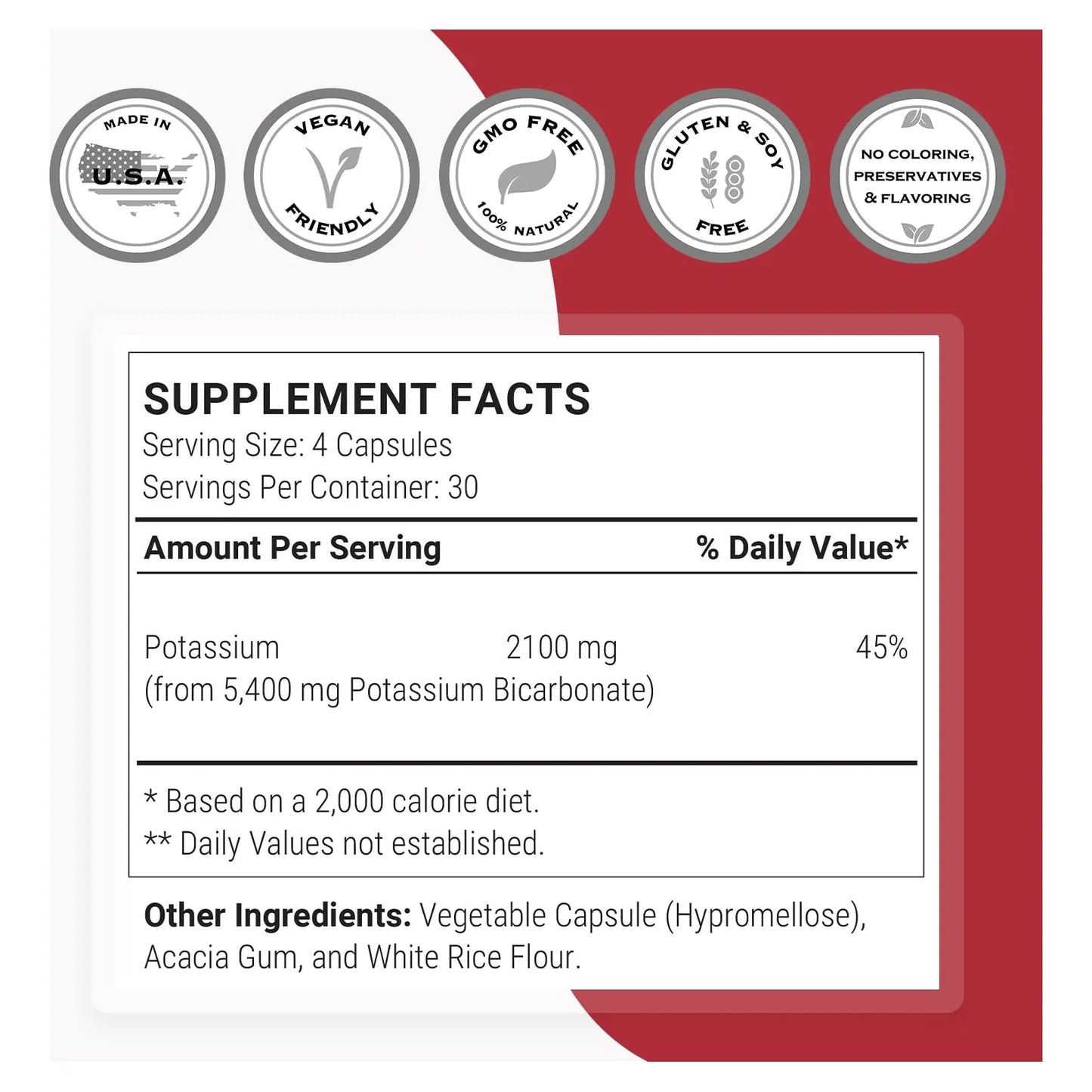 Bicarbonato De Potasio 5400 Mg Equilibrio Acido Base 120 Capsulas Vegetarianas