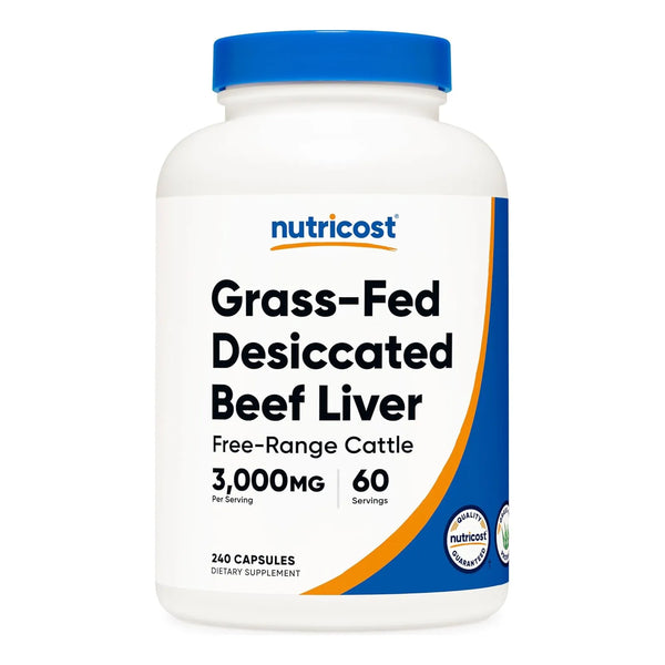 Capsulas De Higado De Res Desecado 3000 Mg Alimentado Con Pasto 240 Unidades