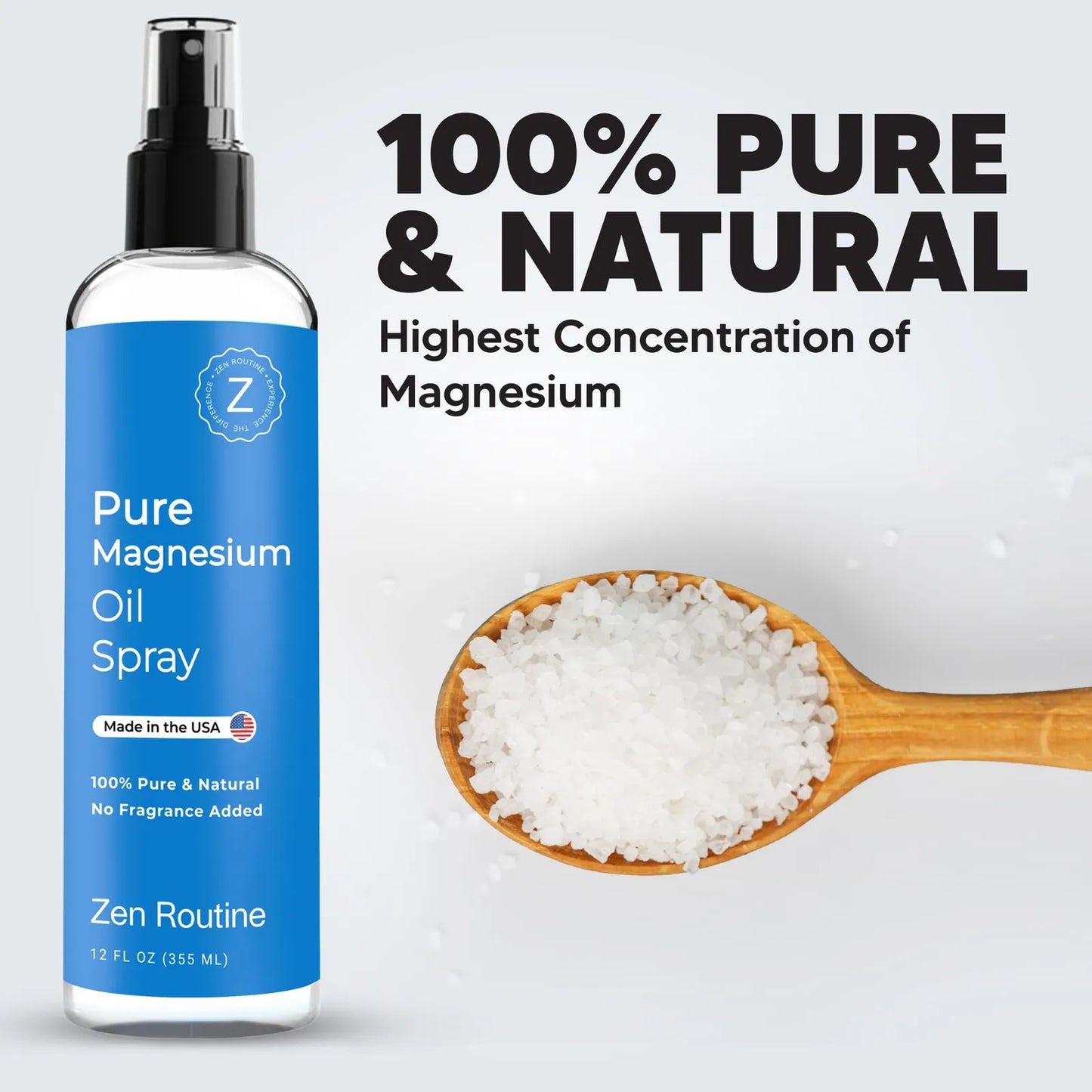 Aceite De Magnesio Puro En Spray 354 Ml Absorción Rápida 100 Orgánico