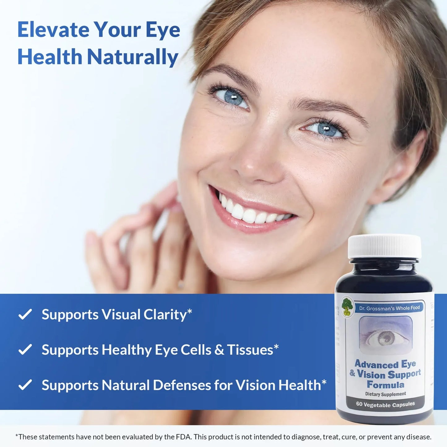 Dr Grossmans Whole Food Formula Avanzada Apoyo Ojos Vision Luteina Zeaxantina 30 Capsulas