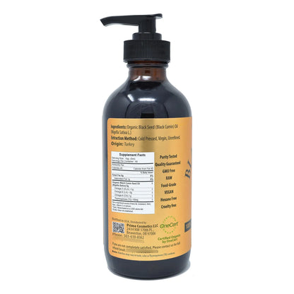 Aceite De Semilla Negra Orgánico 237ml Alto En Timo Prensado En Frío USDA