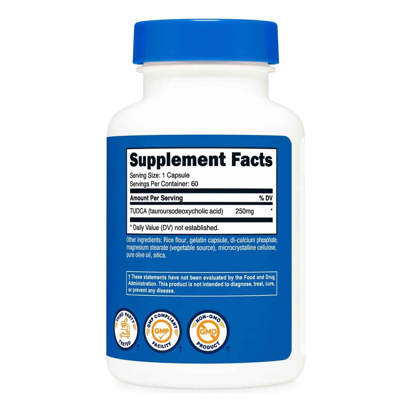 Tudca 250 Mg 60 Cápsulas Ácido Tauroursodesoxicólico Puro Sin Omg