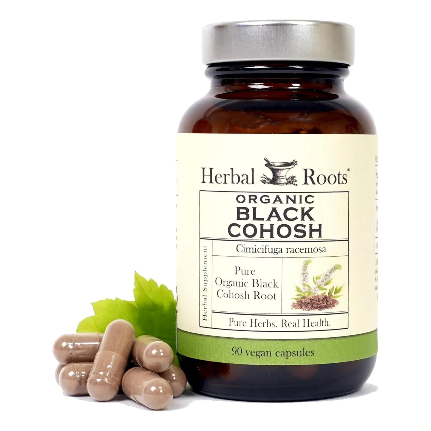 Raiz De Cohosh Negra Organica 600 Mg 60 Capsulas Alivio Menopausia Vegano