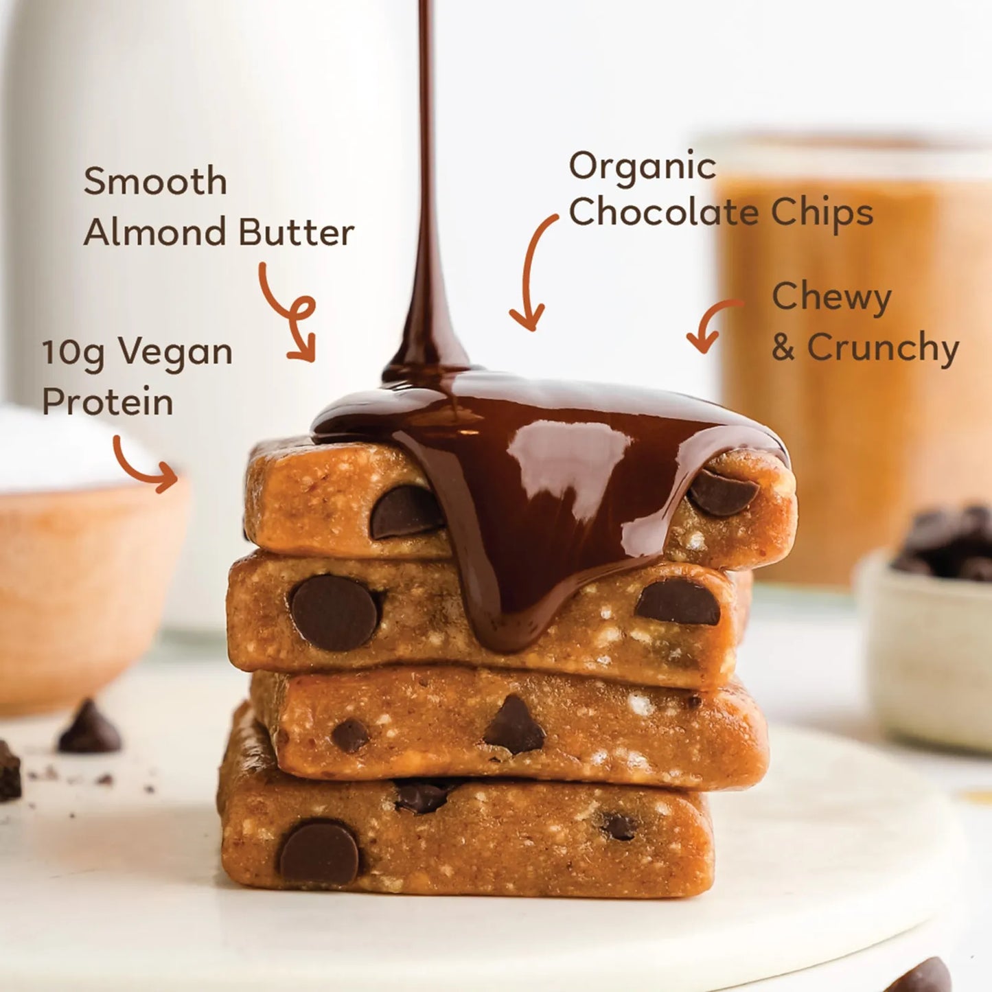 MacroBar Barras De Proteína Vegana Orgánica Caramelo Salado Con Chispas De Chocolate 12 Unidades
