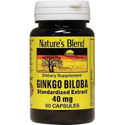 Ginkgo Biloba 40 Mg 60 Caps Energia Y Concentracion Natures Blend