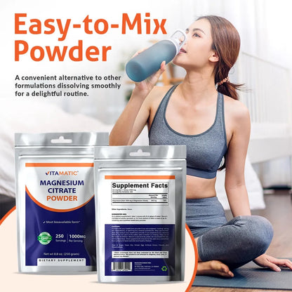 Citrato De Magnesio 1000 Mg Salud Muscular Articular Y Cardíaca 250 Porciones
