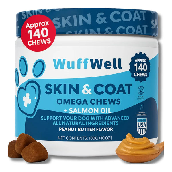 Omega 3 Aceite De Salmon Para Perros 140 Tabletas Masticables Piel Y Pelaje Sano