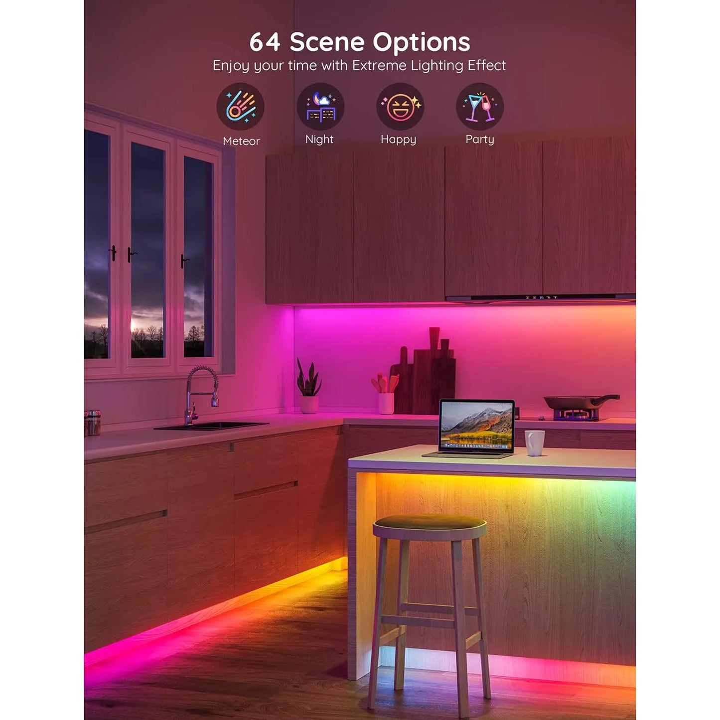 Tira Luces LED RGBIC Bluetooth 16.4 Pies Govee Control App Sincroniza Música