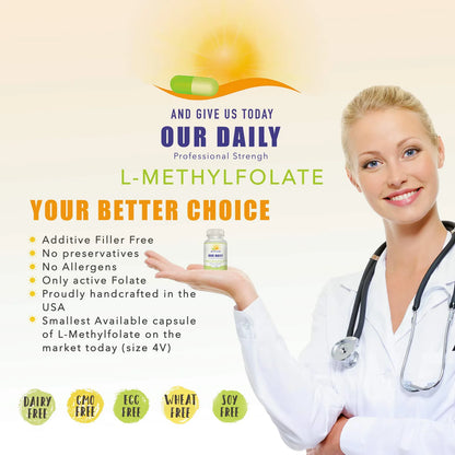 L-Metilfolato 7.5 Mg 7500 Mcg Cápsulas Vegetarianas 90 Unidades 3 Meses