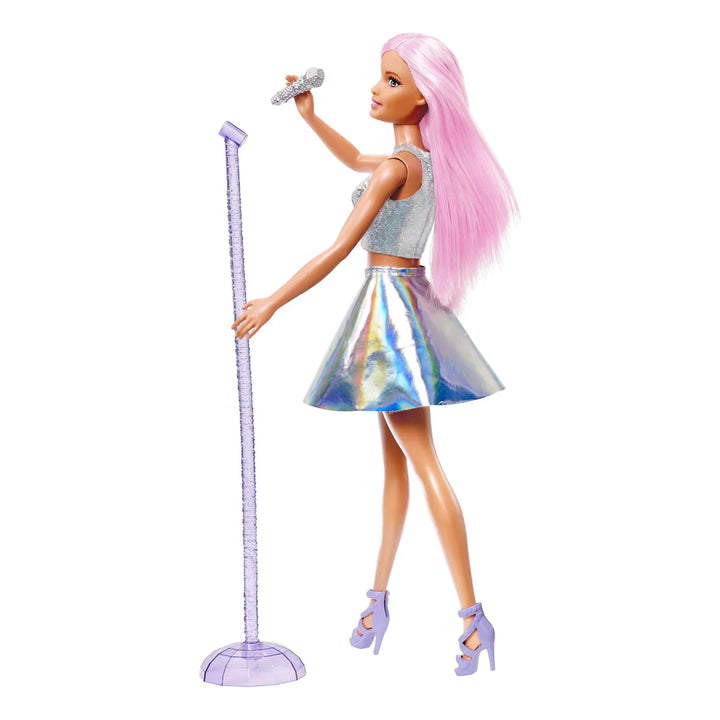 Barbie Pop Star Con Micrófono Y Cabello Rubio Mattel - Imagen 3