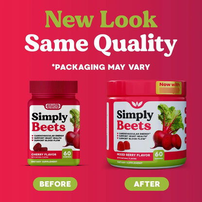 Gomitas SimplyBeets Para Presión Arterial Y Energía 60 Unidades
