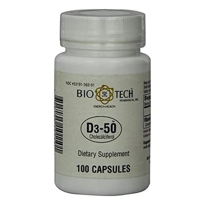 Vitamina D3 50mcg 100 Cápsulas Salud Ósea E Inmunológica