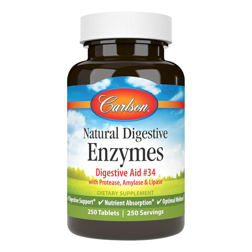 Enzimas Digestivas Naturales 250 Tabletas Soporte Digestivo Absorcion Nutrientes
