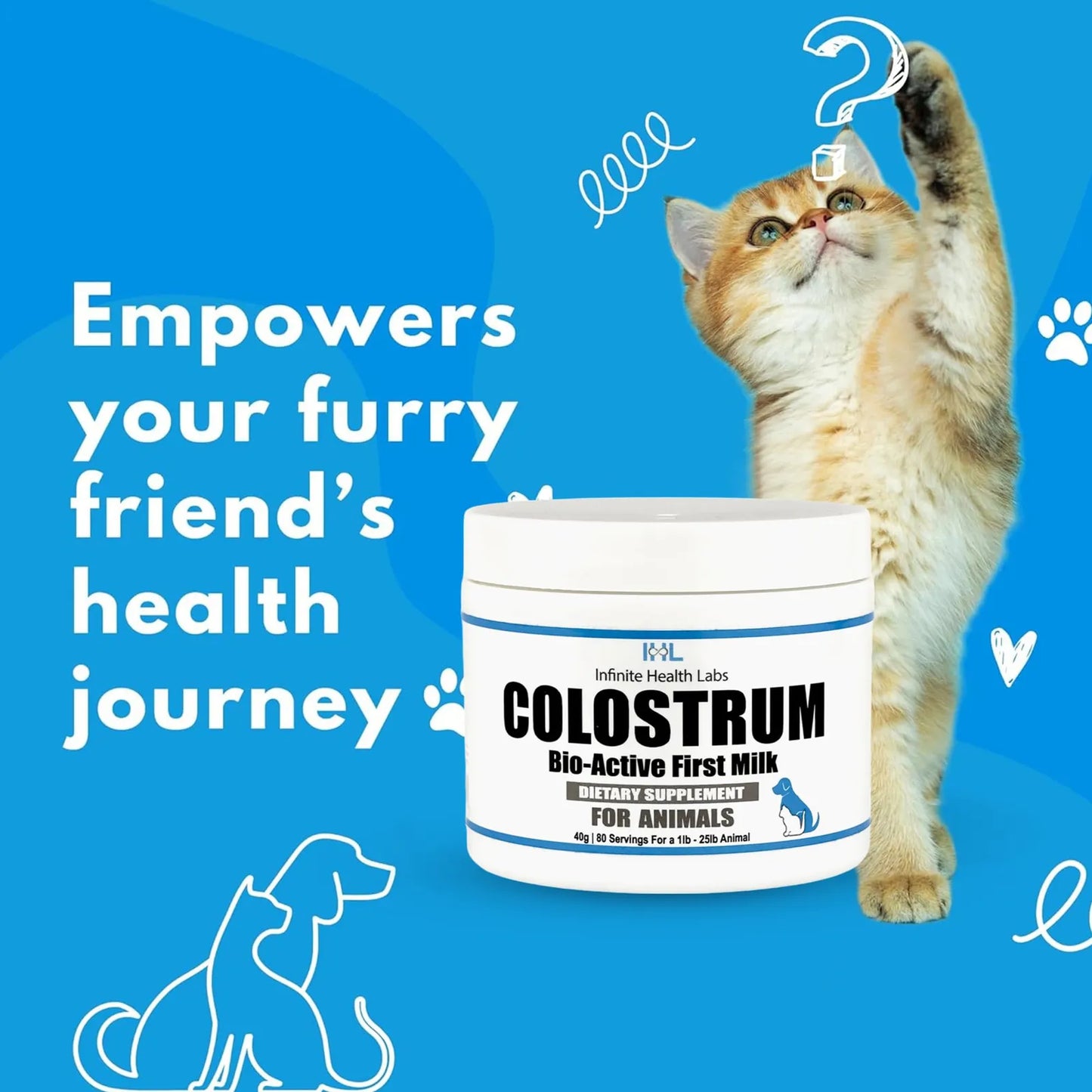 Calostro Bovino Bioactivo En Polvo Para Perros Y Gatos 240g Refuerza Sistema Inmunologico