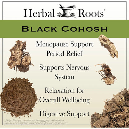 Raiz De Cohosh Negra Organica 600 Mg 60 Capsulas Alivio Menopausia Vegano