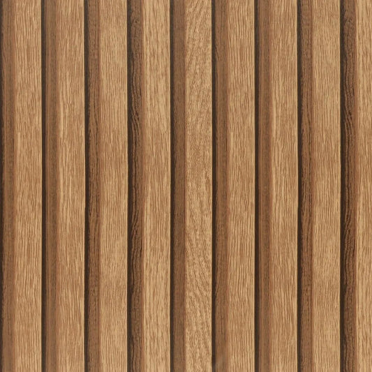 Papel Tapiz Vinilo Autoadhesivo Madera Rejilla 3D Fácil Instalación
