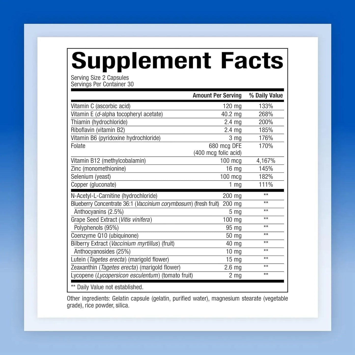 Luteina Y Zeaxantina Advanced Eye Factors 60 Capsulas Antioxidante Ocular