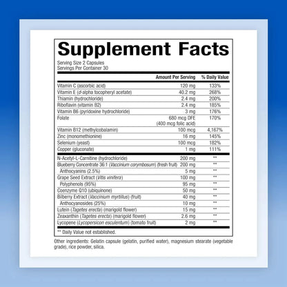Luteina Y Zeaxantina Advanced Eye Factors 60 Capsulas Antioxidante Ocular