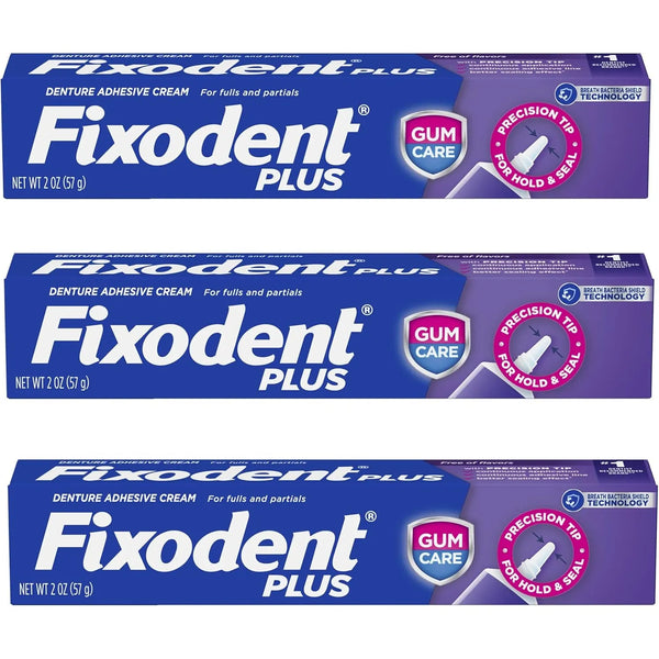 Fixodent Plus Crema Adhesiva Para Dentaduras Sujeción Segura Y Cómoda