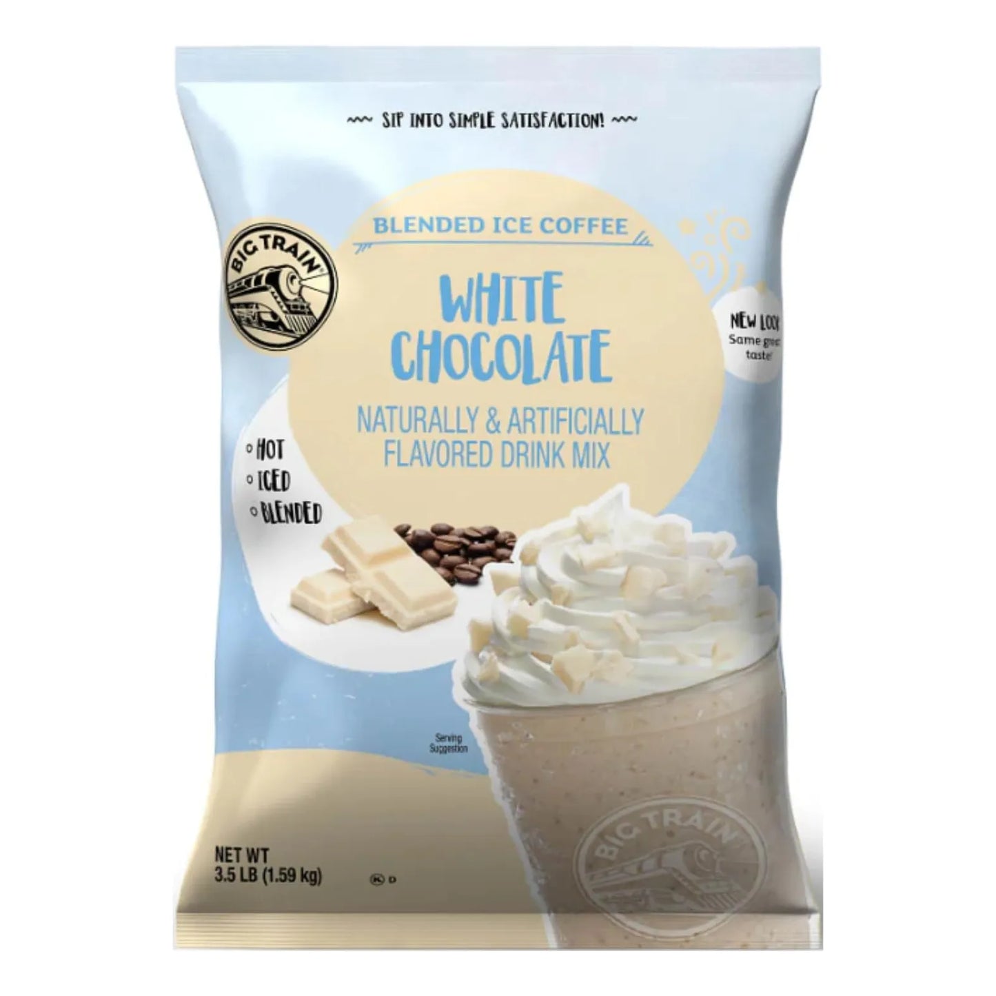 Mezcla Para Café Helado Big Train Sabor Moca Blanca 1kg Preparación Instantánea