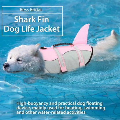 Chaleco Salvavidas Para Perros Talla XL Tiburón Rosa Seguridad y Estilo