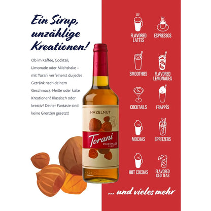 Jarabe Sabor Avellana Torani Puremade Botella Vidrio 750 Ml Natural