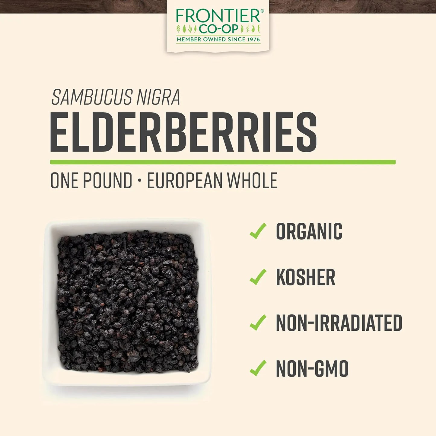 Bayas De Saúco Europeas Orgánicas Kosher 454 G Sambucus Nigra L