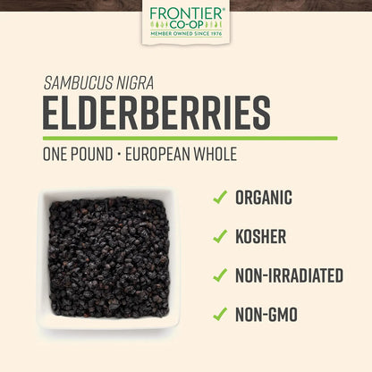 Bayas De Saúco Europeas Orgánicas Kosher 454 G Sambucus Nigra L
