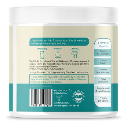 Calostro En Polvo OXNUTRITION Salud Intestinal Apoyo Inmunológico Recuperación Muscular