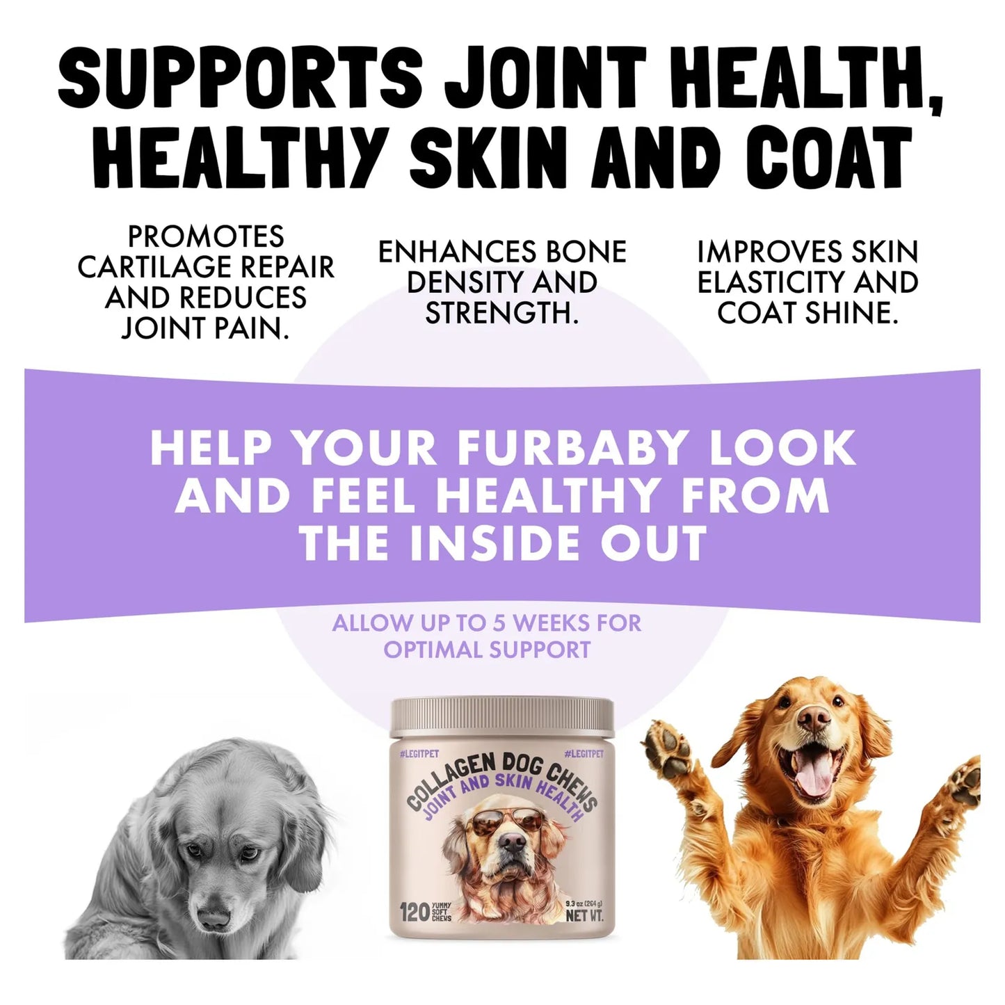 Masticables De Colágeno Para Perros Salud Articulaciones Y Piel 120 Unidades Importado