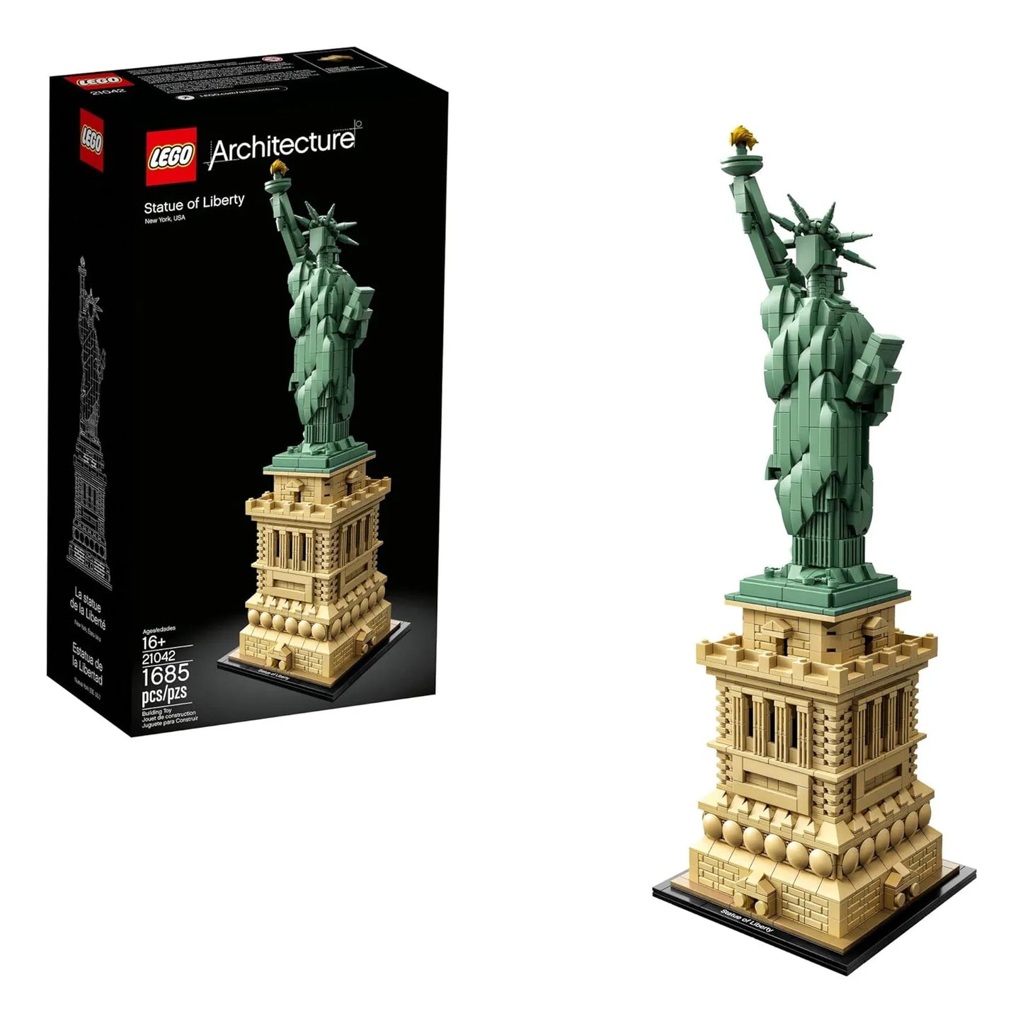 Lego Arquitectura 21042 Estatua De La Libertad 1685 Piezas Kit De Construccion