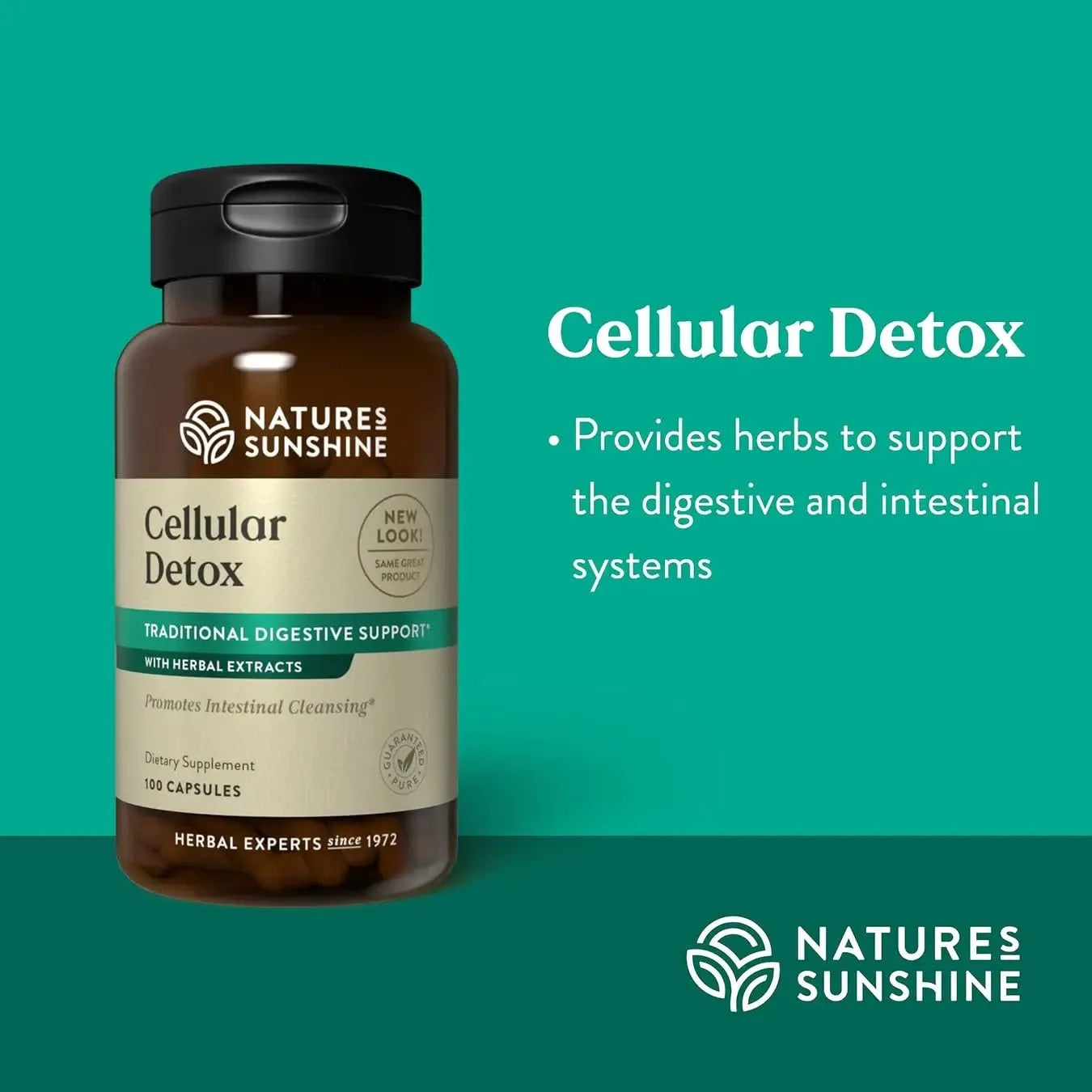 Natures Sunshine Cellular Detox 100 Capsulas Kosher Suplemento Digestivo Natural