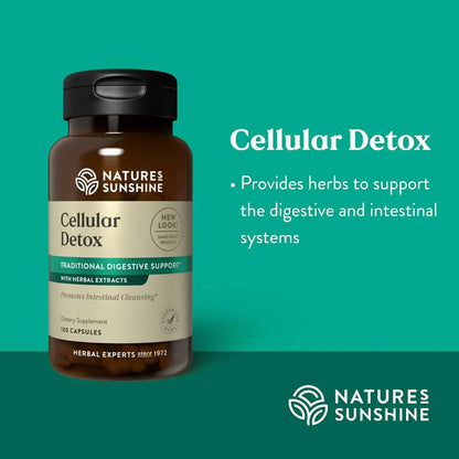 Natures Sunshine Cellular Detox 100 Capsulas Kosher Suplemento Digestivo Natural