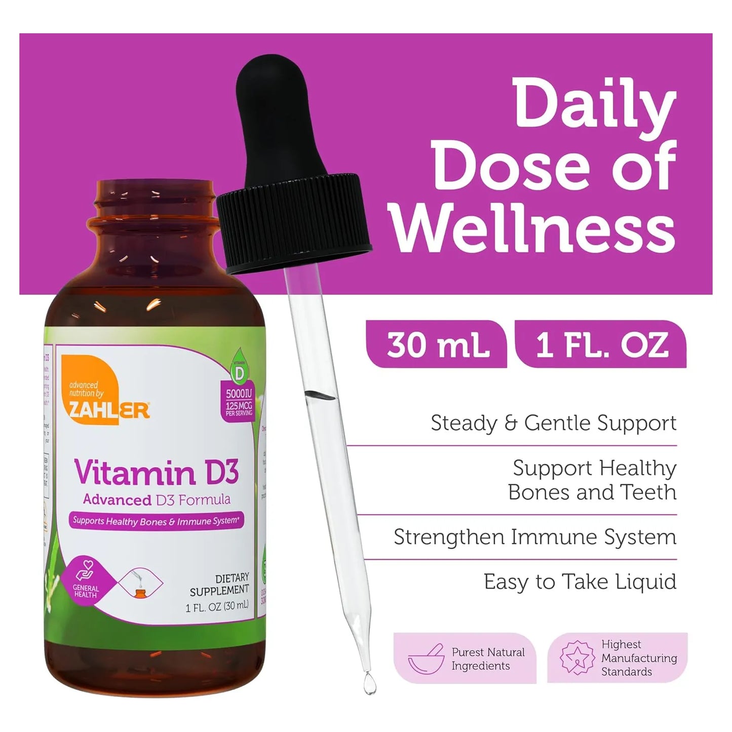 Gotas De Vitamina D3 5000 Ui Zahler Salud Osea E Inmunidad Adultos