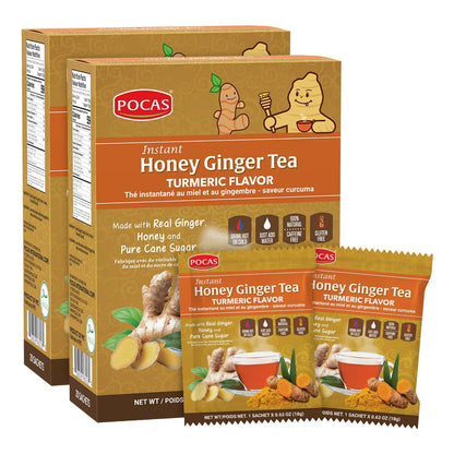 Té Instantáneo De Jengibre Y Cúrcuma Con Cristales De Miel 40 Sobres Natural