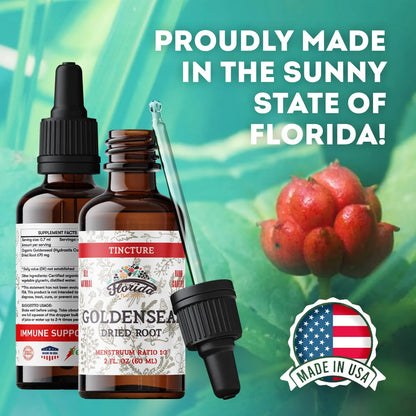 Tintura Orgánica De Raíz De Sello De Oro Extracto 60 Ml 680 Mg Refuerzo Inmune Y Digestivo