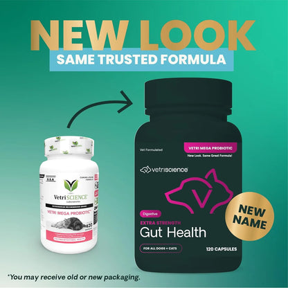 Mega Probiotic Para Perros Y Gatos 120 Capsulas VetriScience Laboratories Suplemento Digestivo