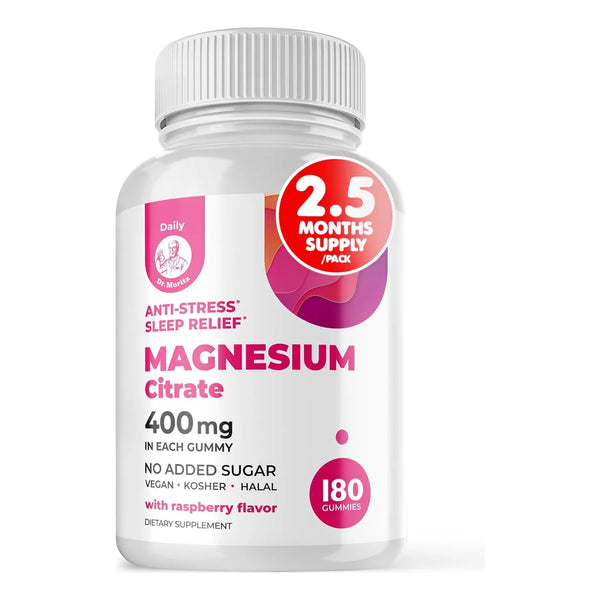 Gomitas De Magnesio Bajas En Azucar Sabor Frambuesa Dr Moritz 400 Mg 180 Unidades