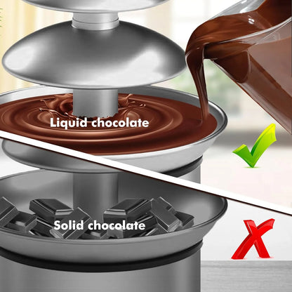 Maquina Fondue Electrica Acero Inoxidable 4 Niveles Chocolate Queso Salsas