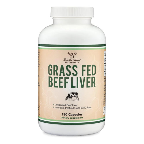 Capsulas De Higado De Res 1000 Mg Double Wood 180 Unidades Suplemento Natural