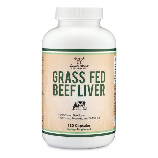 Capsulas De Higado De Res 1000 Mg Double Wood 180 Unidades Suplemento Natural