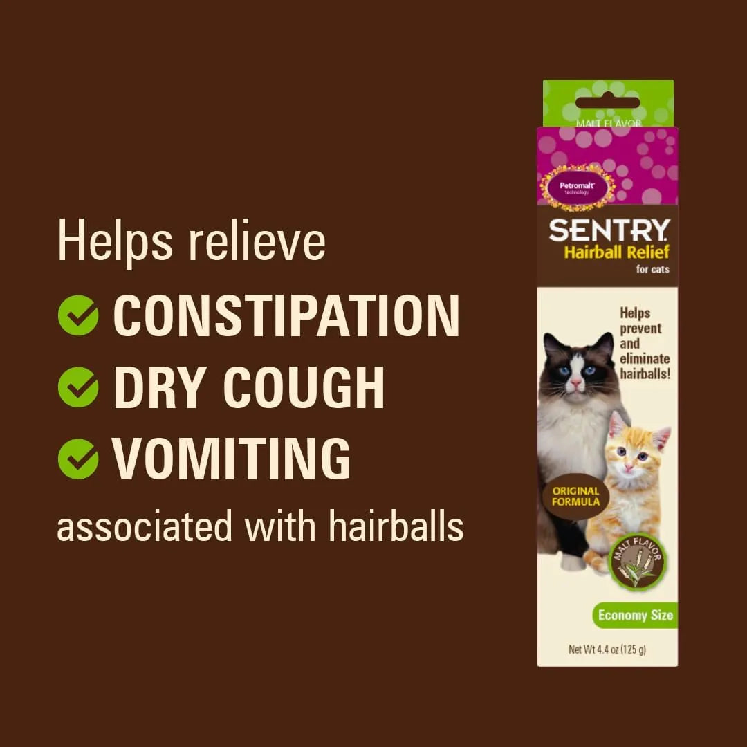 Sentry Pet Care Alivio De Bolas De Pelo Para Gatos Sabor Malta 4.4 Onzas